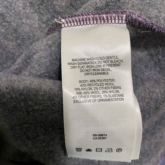 MOUNTAIN HARDWEAR Wool Blend Fleece-Lined Turtleneck Sweater Women's Medium - Picture 7 of 8